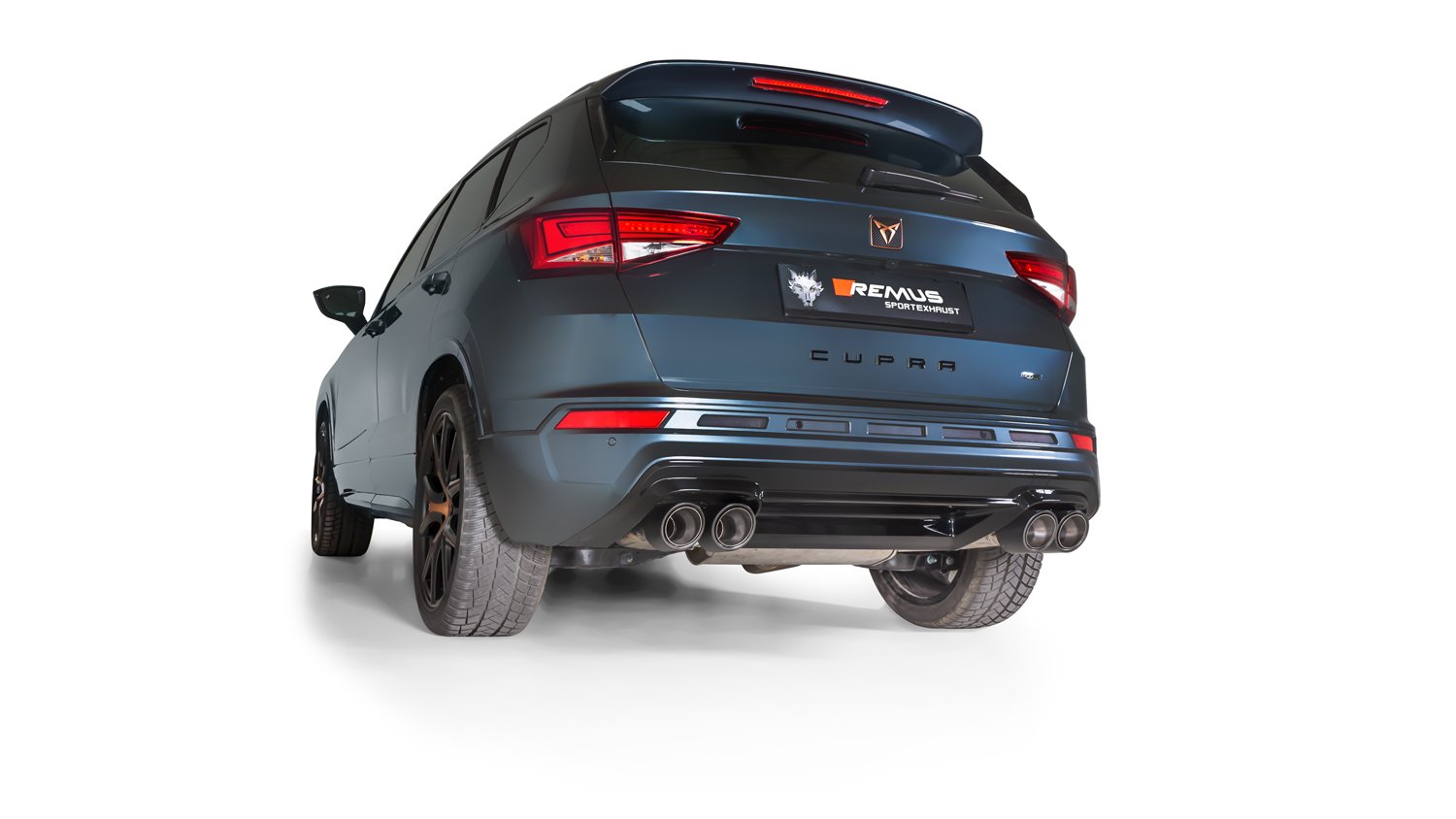 Rear Silencer Left/Right with Integrated valves using the OE valve control system with 4 tail pipes 98 mm straight Cupra : Ateca Type 5FP 2.0 TSI 4Drive