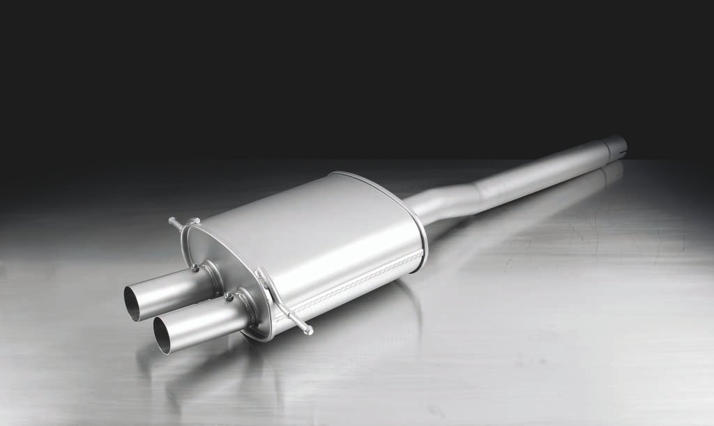 Rear Silencer Centred with 2 tail pipes 98 mm Black Chrome Mini : R58 Coupe Cooper S JCW 1.6 Turbo