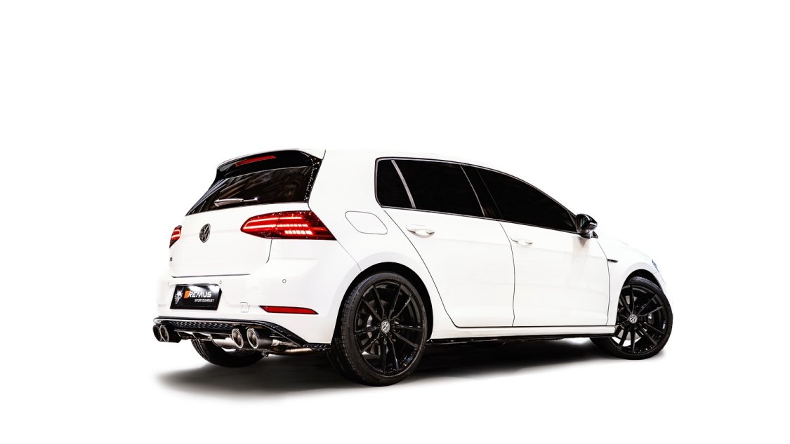 GPF back System Left/Right with Integrated valves using the OE valve control system with 4 tail pipes 102 mm angled Volkswagen : Golf Mk7 Hatchback 2.0 R