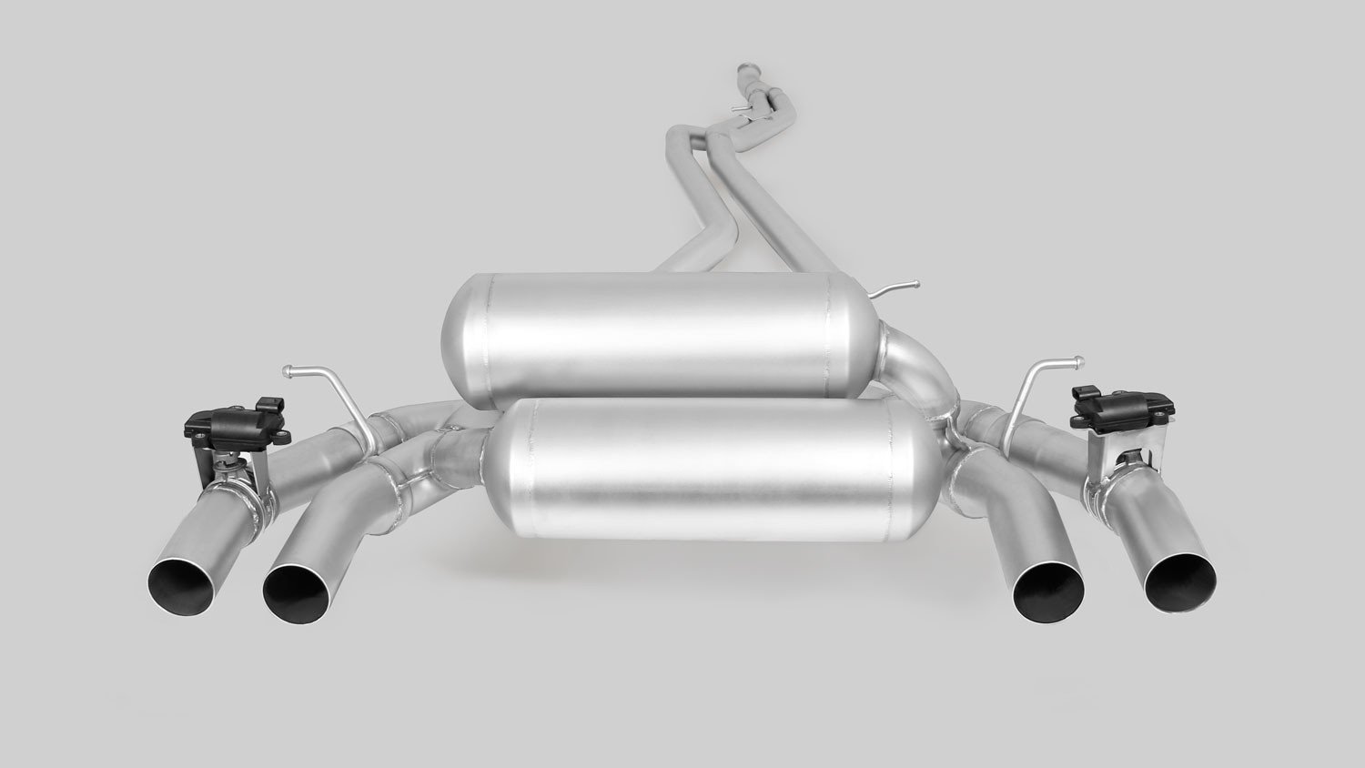 Non-Resonated Cat back System Left/Right with Integrated valves using the OE valve control system with 4 tail pipes 98 mm straight BMW : 2 Series F87 M2
