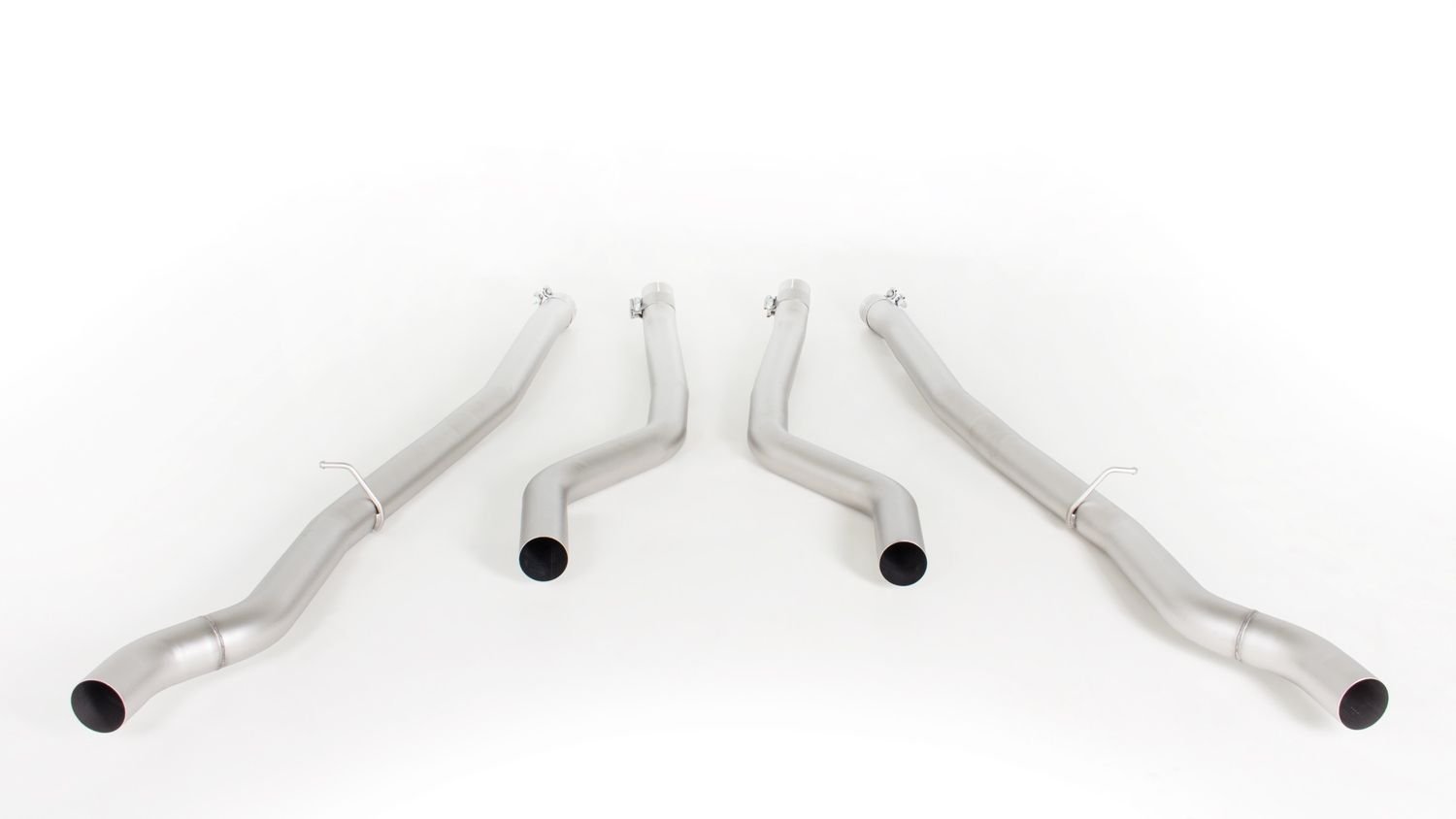 Non-Resonated Cat back System Left/Right with Integrated valves using the OE valve control system with 4 tail pipes 102 mm angled BMW : 5 Series G30/G31 M550i xDrive