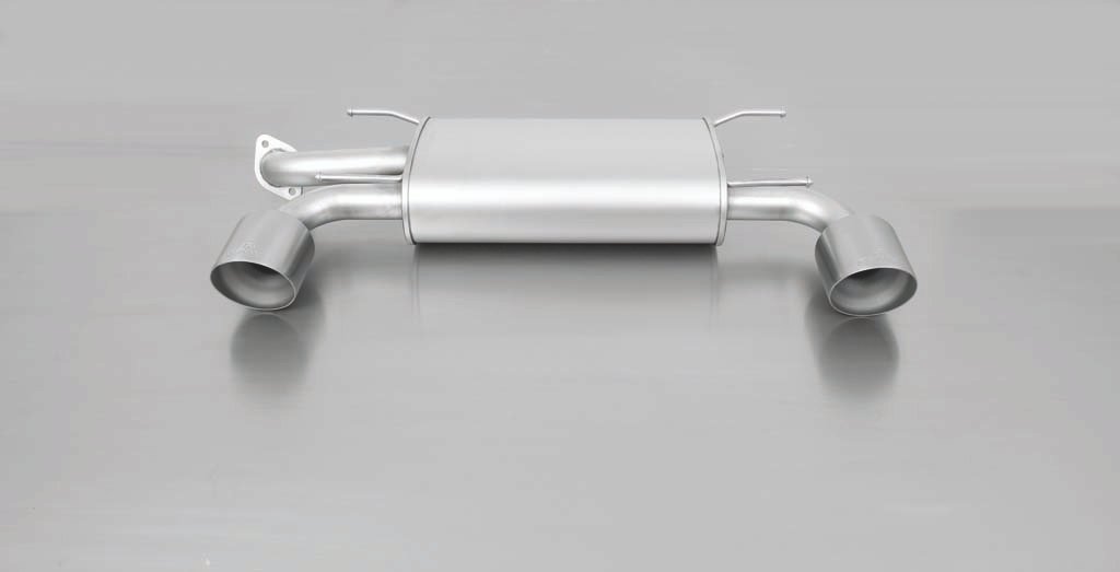 Rear Silencer Left/Right with 2 tail pipes 127 mm angled, straigth cut, matt polished Toyota : GT86 FT20 2.0
