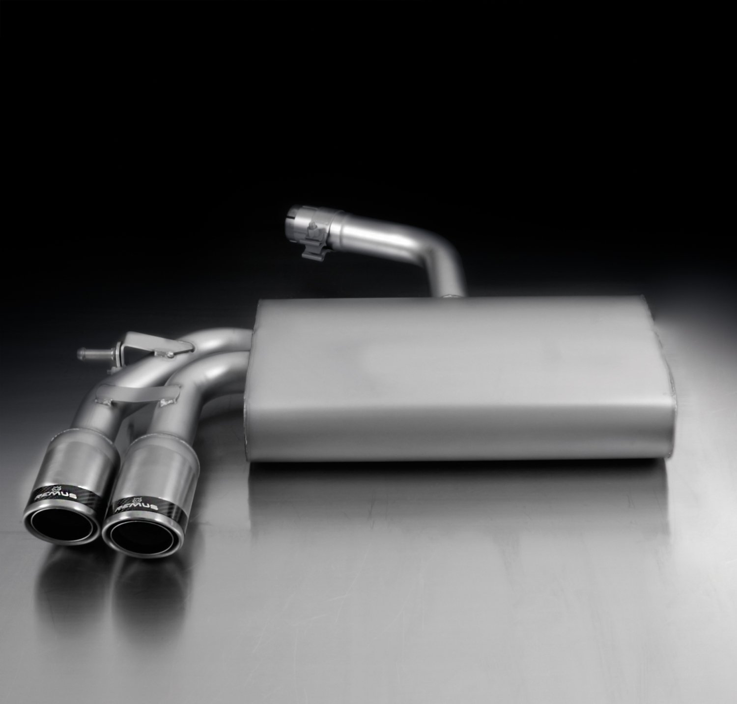 Rear Silencer Left with 2 tail pipes 84 mm Carbon Race Volkswagen : Scirocco Mk3 2.0 TDI