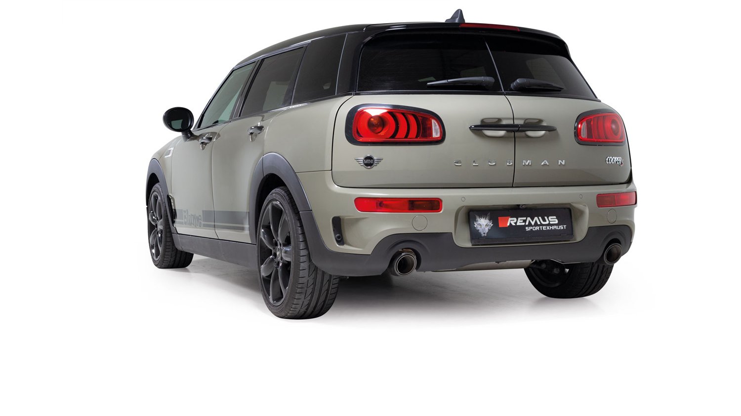 GPF back System Left/Right with 2 Carbon tail pipes 102 mm angled, Titanium internals Mini : F54 Clubman Cooper S 2.0 Turbo