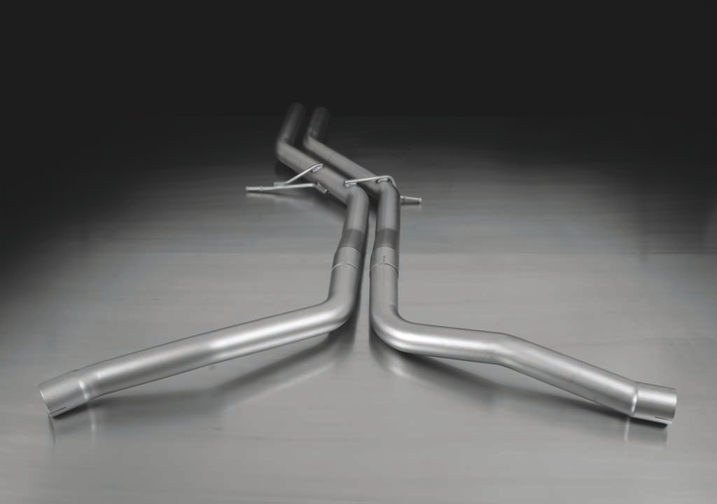 Non-Resonated Cat back System Left/Right with 2 tail pipes 84 mm angled Audi : A4 B8 Saloon S5 3.0 TFSI