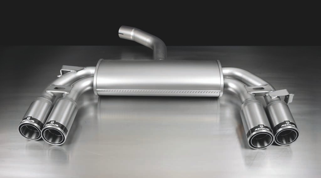 Rear Silencer Left/Right with 4 tail pipes 84 mm straight Volkswagen : Scirocco Mk3 1.4 TSI