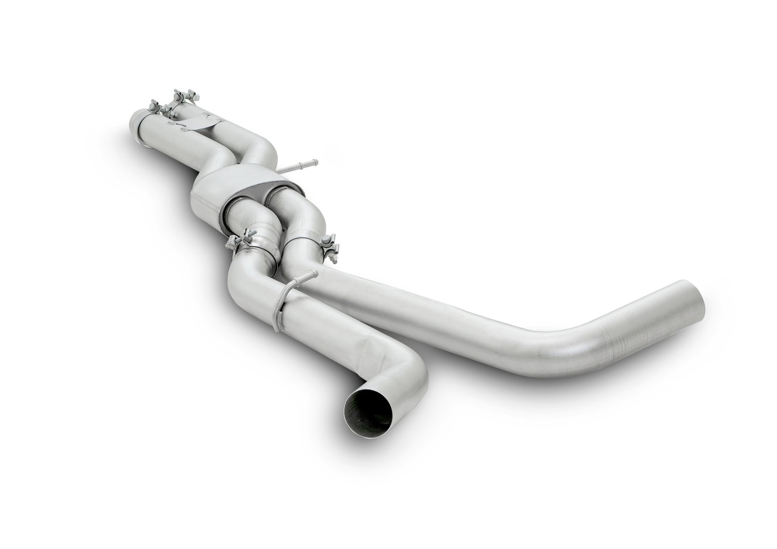 Axle back System Left/Right with Integrated valves using the OE valve control system with 4 tail pipes 102 mm angled Audi : A6 C8 Avant RS6 4.0 Turbo