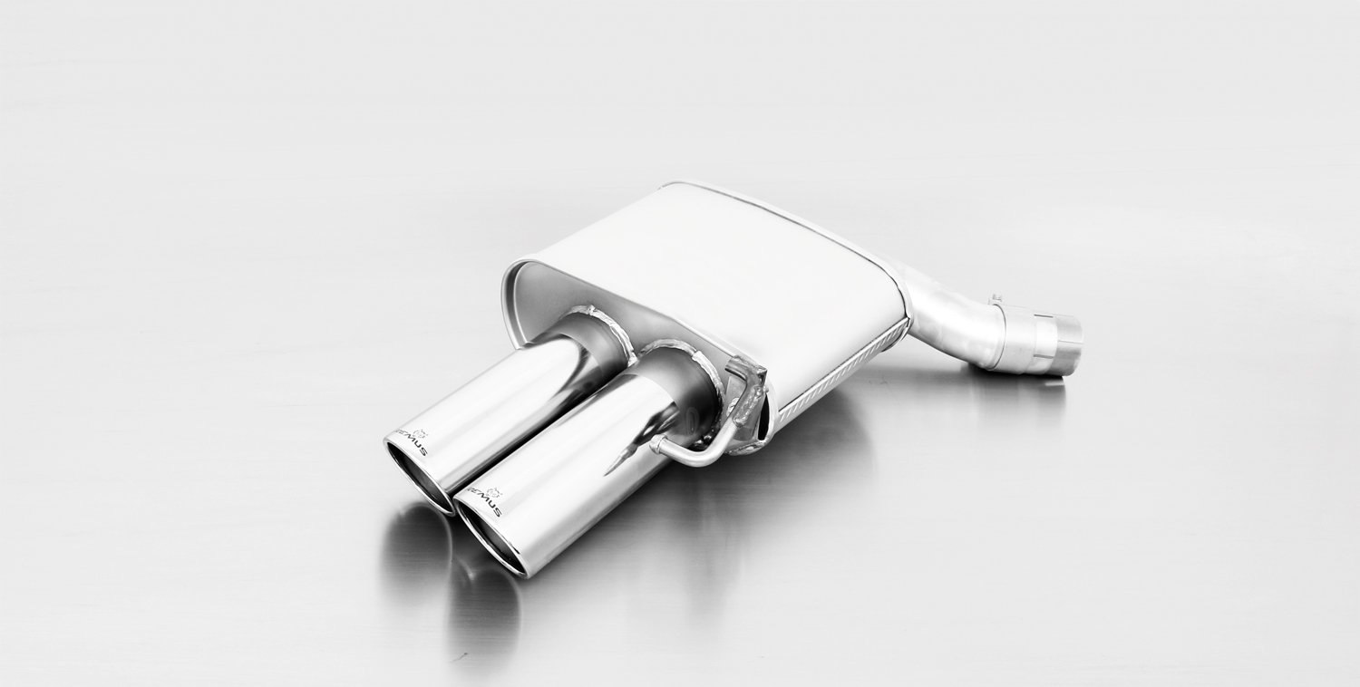 Rear Silencer Left/Right with 2 tail pipes 84 mm angled Audi : A4 B8 Saloon S4 3.0 TFSI