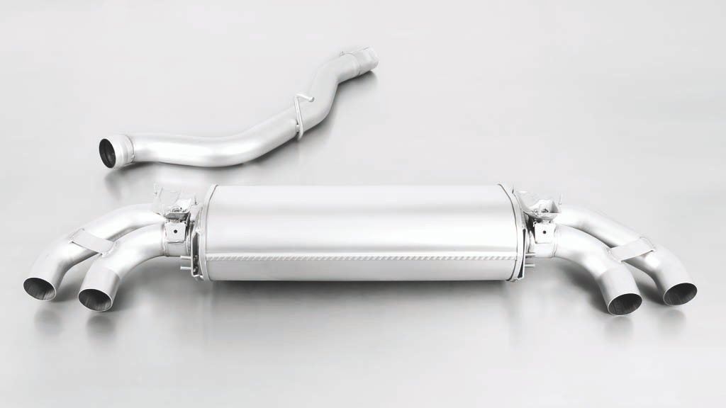 Rear Silencer Left/Right with Integrated valves using the OE valve control system with 4 tail pipes 102 mm angled Audi : A1 8X S1 2.0 TFSI