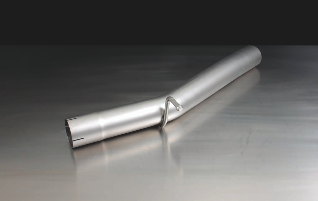 Resonated GPF back System Left/Right with Integrated valves using the OE valve control system with 4 tail pipes 115 mm angled (shorter length 145 mm) Chrome Volkswagen : Golf Mk8 Hatchback 2.0 TSI R