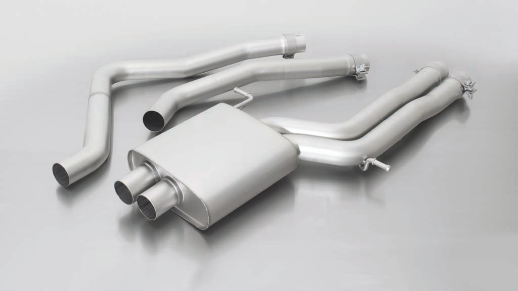 Resonated Axle back System Left/Right with Integrated valves using the OE valve control system with Uses OE Tailpipes Audi : A6 C7 Avant RS6 4.0 V8