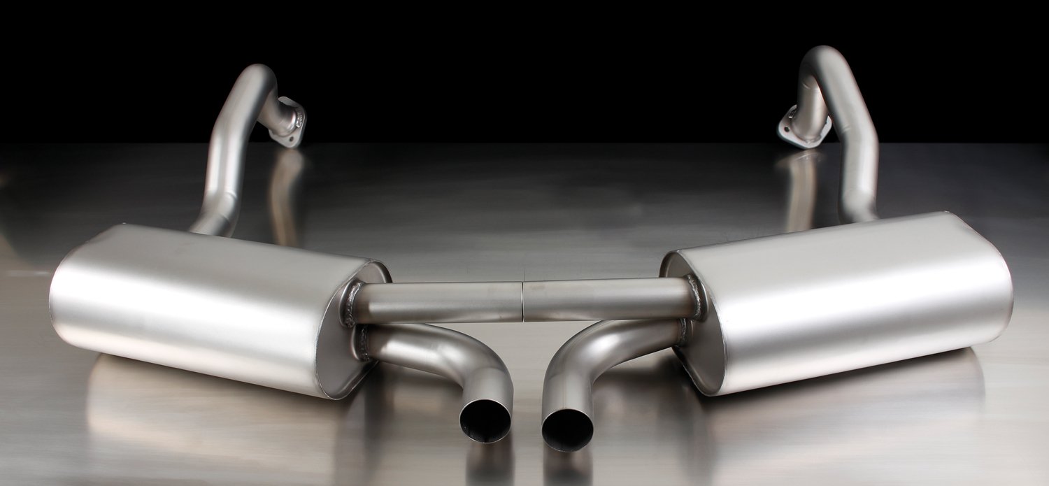 Rear Silencer Left/Right with 2 tail pipes 102 mm angled Porsche : Cayman 981 3.4 S