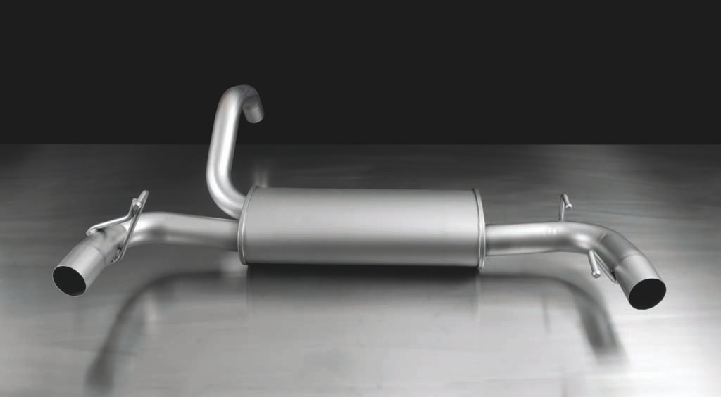 Rear Silencer Left/Right with 2 tail pipes 98 mm Black Chrome