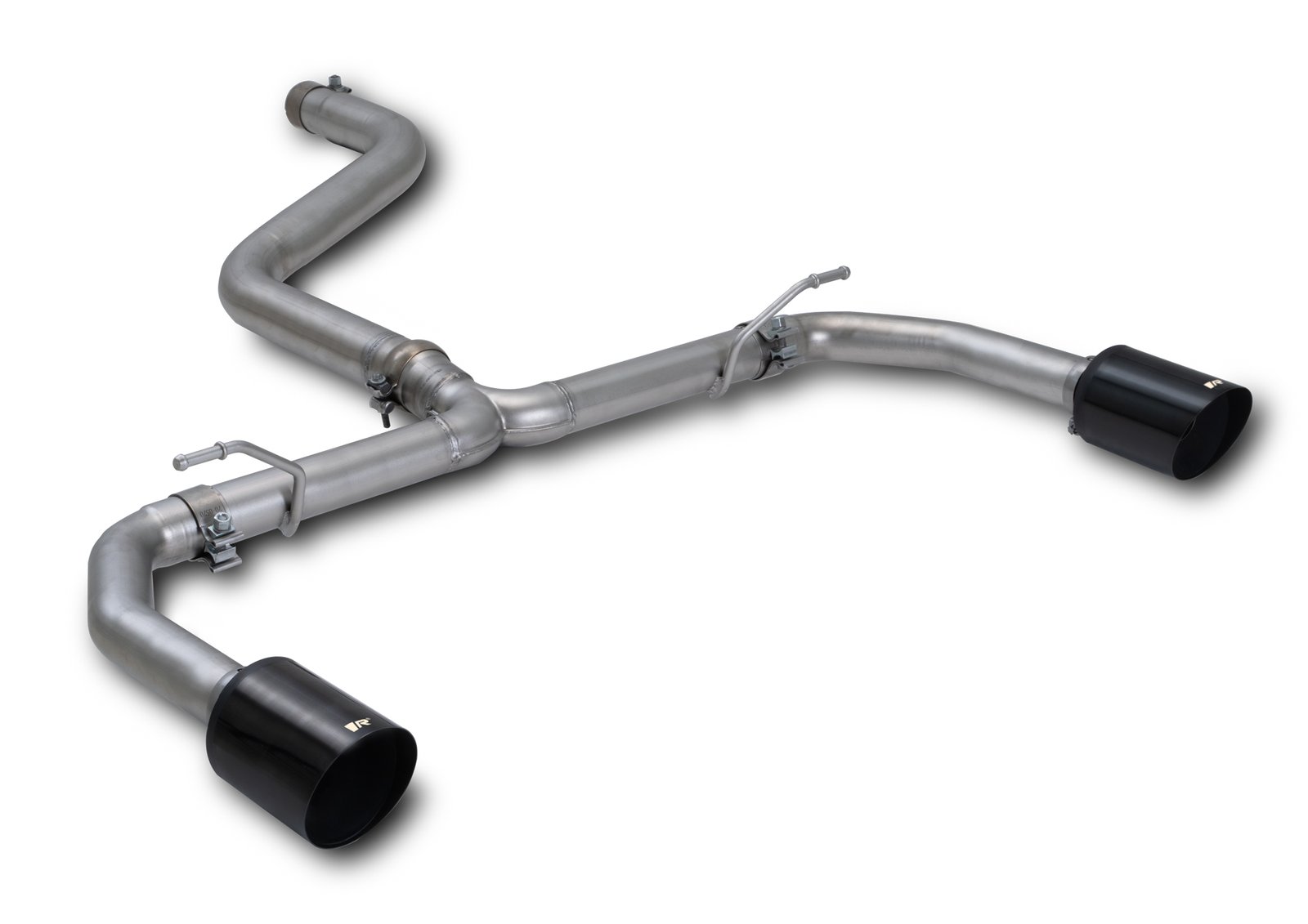 Axle back Racing system Left/Right with 2 tail pipes 115 mm angled, engraved, chromed Ford : Focus Mk4 2.3 ST Estate