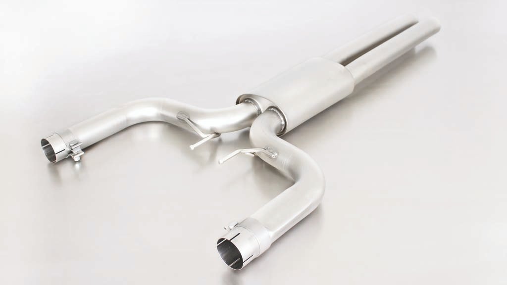 Resonated Cat back System Left/Right with Integrated Vacuum controlled valves using the OE valve control system with 4 tail pipes 102 mm angled Maserati : Ghibli Type 157M 3.0