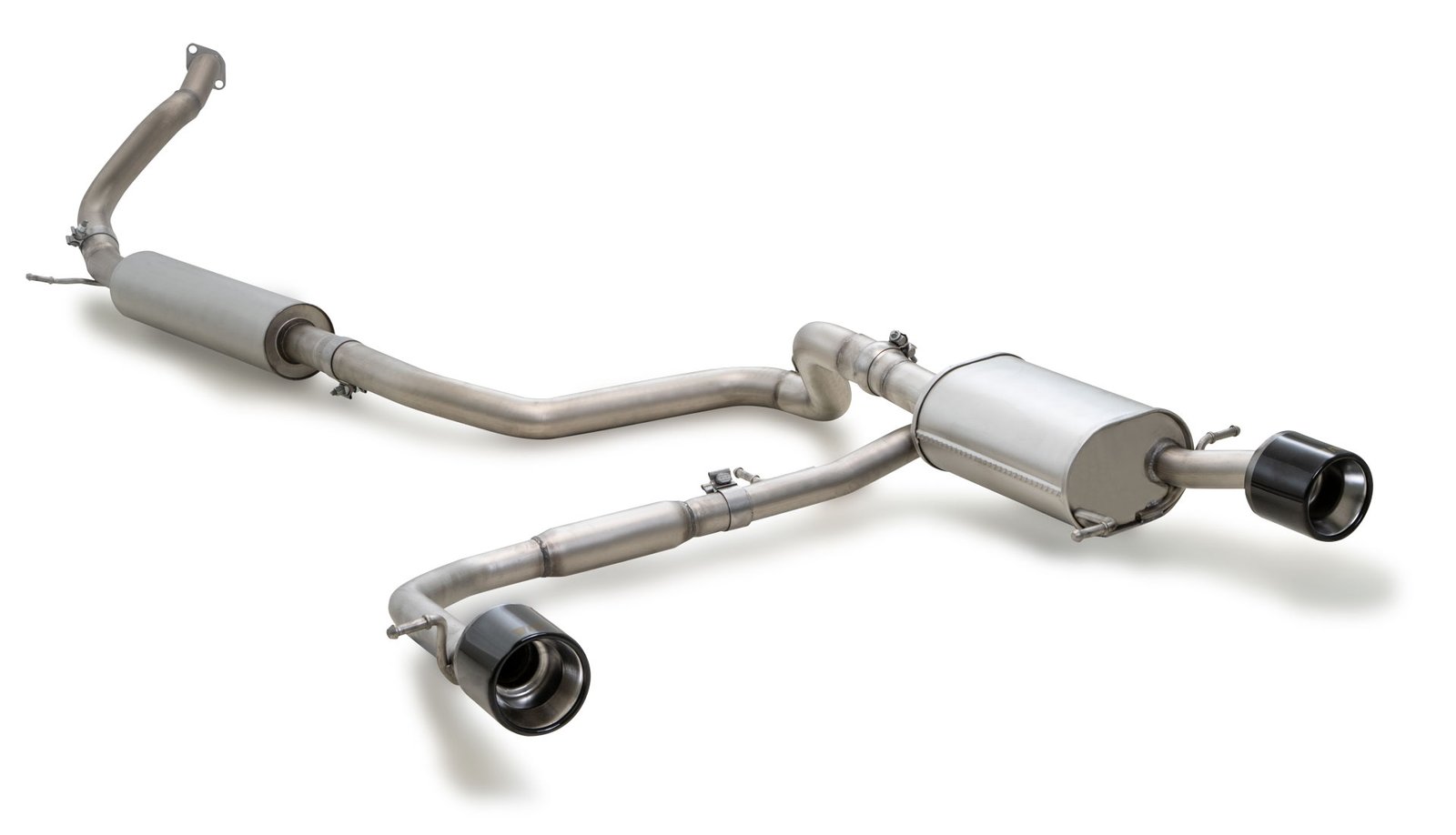 Resonated Cat back System Left/Right with 2 tail pipes 115 mm Black Chrome Suzuki : Swift Type AZ 1.4 Sport Hybrid
