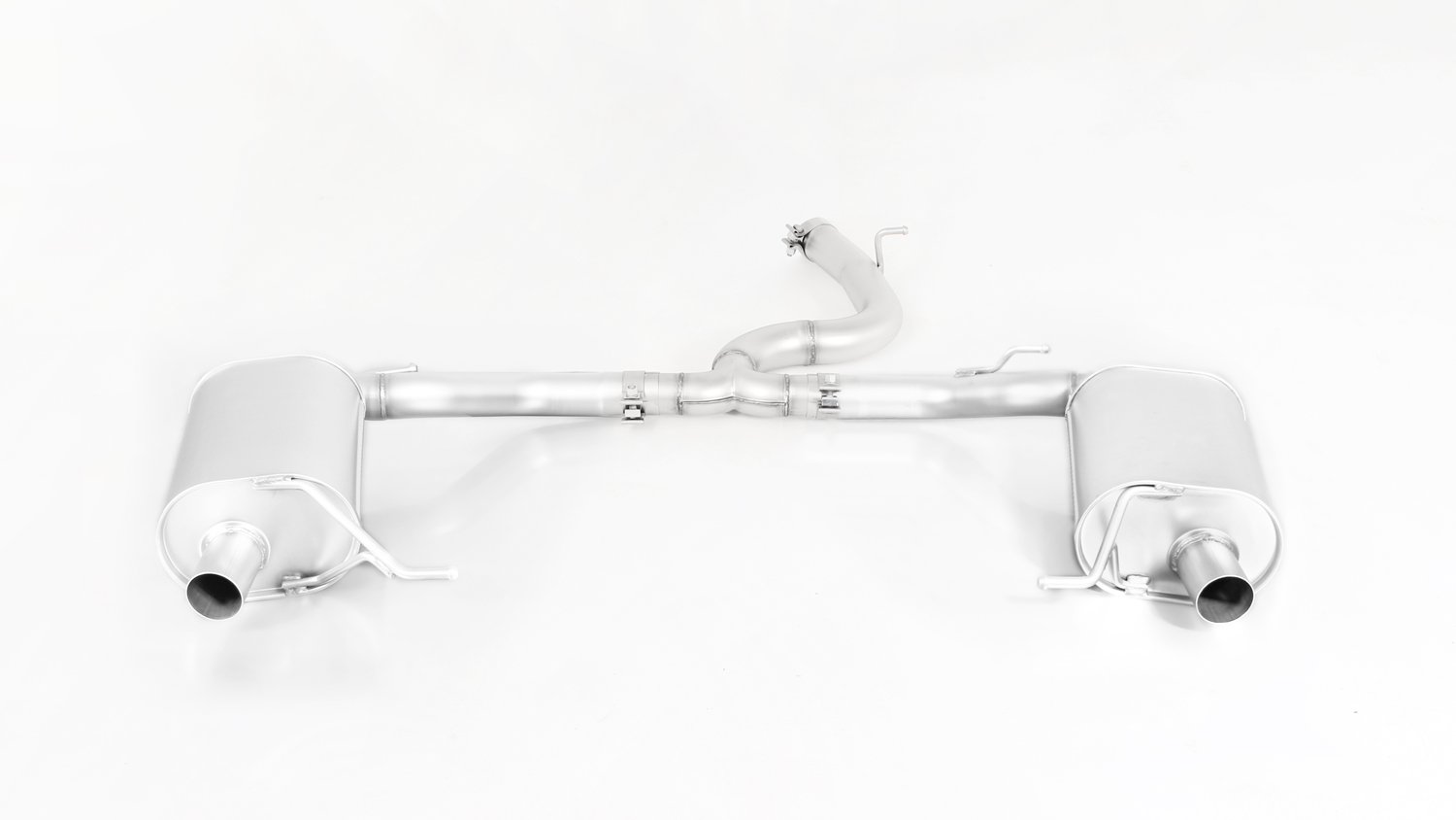 Rear Silencer Left/Right with 2 tail pipes 142x72 mm angled/angled, chromed Seat : Leon 5F ST Estate 2.0 TSI Cupra 300 4drive