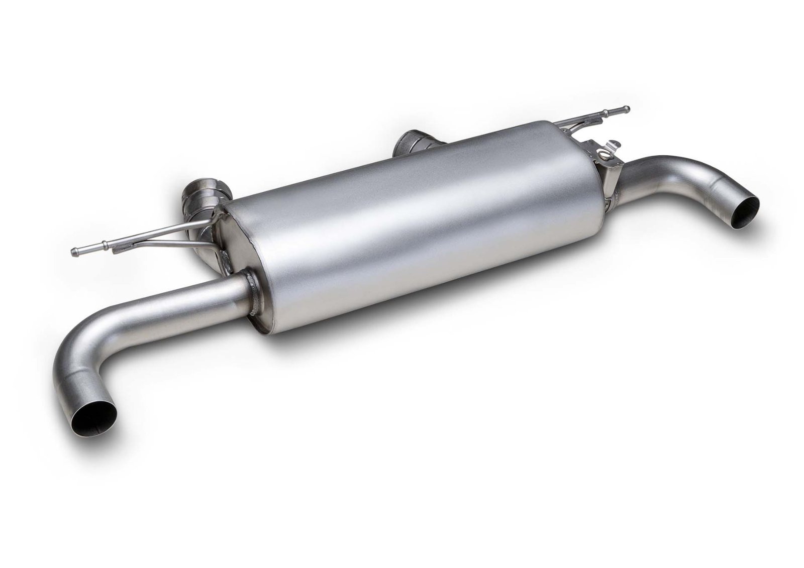 Axle back system with integrated valve with 2 tail pipes 115 mm angled, engraved, Black Chrome Toyota : Supra JTSC 3.0 Turbo