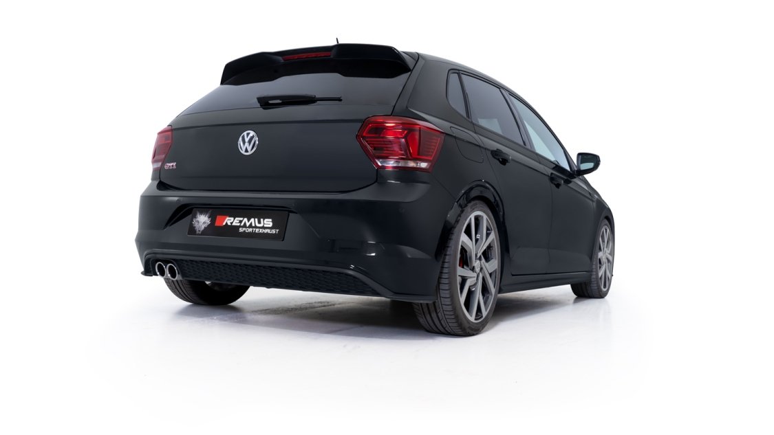 Axle back System with 2 tail pipes 84 mm Carbon Race Volkswagen : Polo AW 2.0 TSI GTI