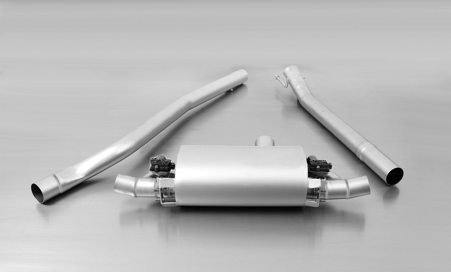Non-Resonated Cat back System Left/Right with Integrated valves including a Remus Sound Controller Module with Uses OE Tailpipes Mercedes Benz : A Class W176 A45 AMG