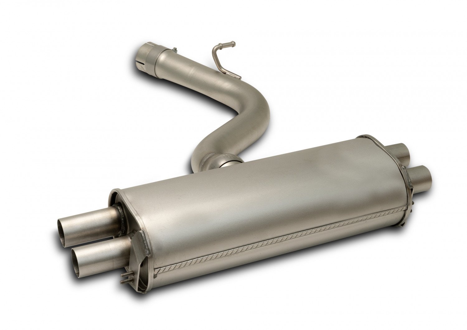 Resonated GPF back System Left/Right with Integrated valves using the OE valve control system with 4 Carbon tail pipes 102 mm angled/angled, Titanium internals Volkswagen : T-Roc A1 2.0 TSI R