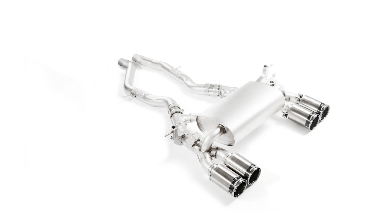 Rear Silencer Left/Right with Integrated valves using the OE valve control system with 4 tail pipes 102 mm angled BMW : 2 Series F87 M2 Competition