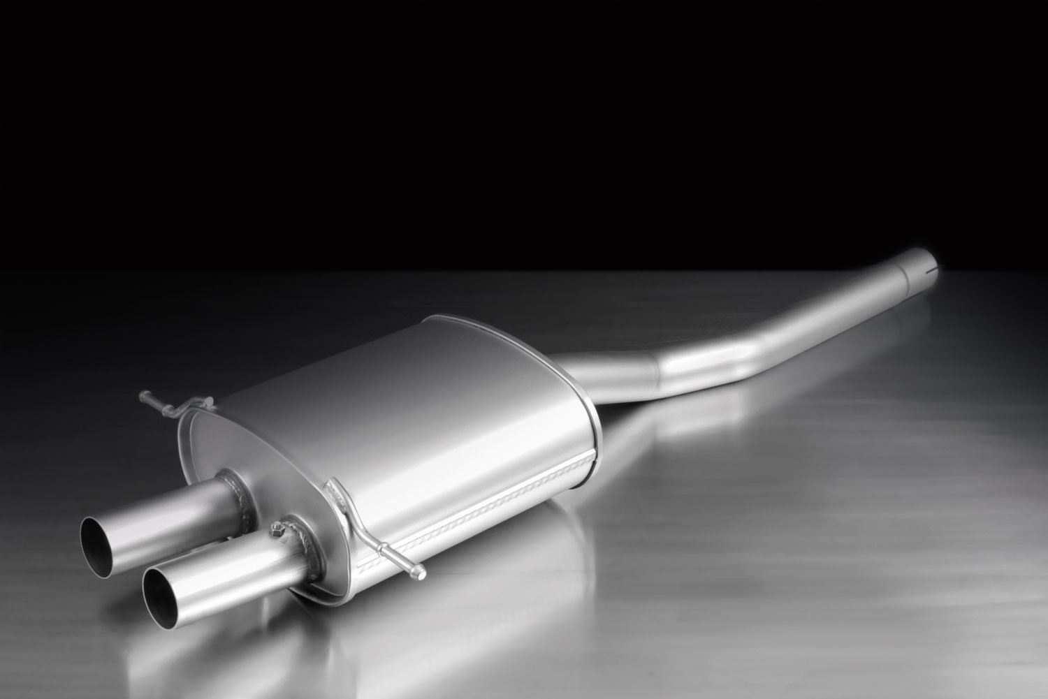 Rear Silencer Centred with 2 tail pipes 98 mm Black Chrome Mini : R56 Cooper S 1.6 Turbo
