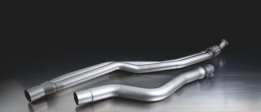 Resonated Cat back System Left/Right with Integrated valves using the OE valve control system with 2 tail pipes 84 mm Street Race Black Chrome BMW : 3 Series F30/F31 335i