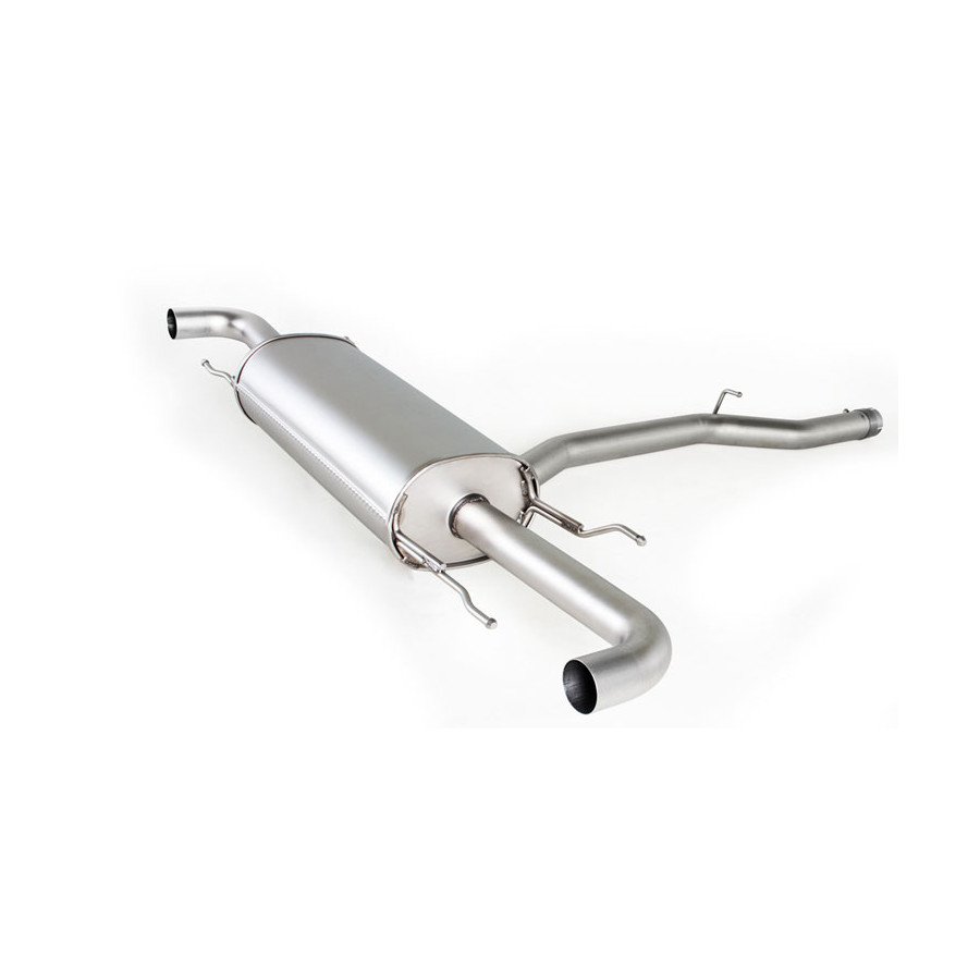 Rear Silencer Left/Right with 2 tail pipes 127 mm angled/angled, chromed